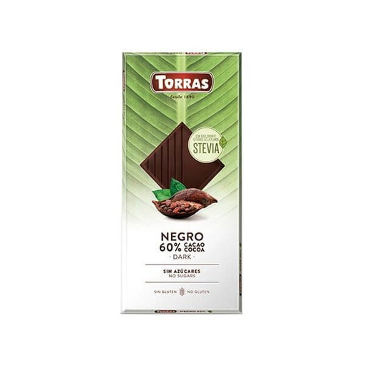 [8410342007032] Chocolate Negro 60% C/Estevia 100 Grs. (Torras)