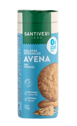 [8412170027107] Galletas Digestive Avena Sin Azucar 190 Grs. (Santiveri)
