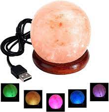 [8422828730693] Lampara De Sal Esfera Usb Multicolor + Ó + 13 Cm (S & S)