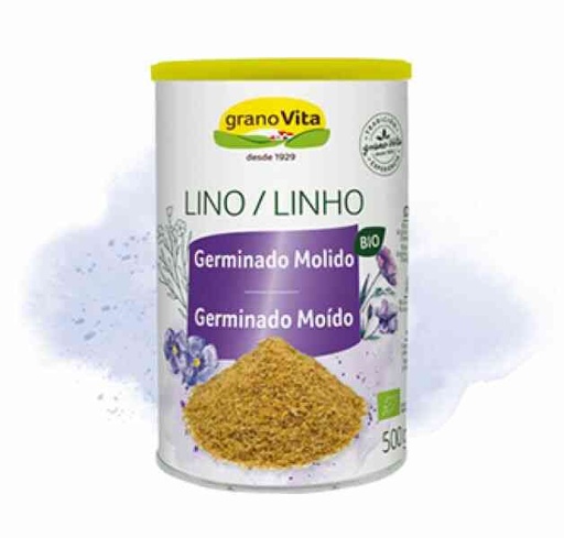 [8423266500800] Lino Germinado Molido Bote 500 Grs.  (Granovita)