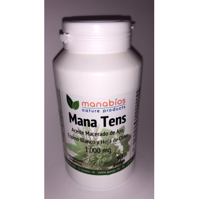 [8435014370962] Mana Tens *Ajo Olivo Y Espino Blanco* 1000 Mg. 90 Perlas (Manabios)