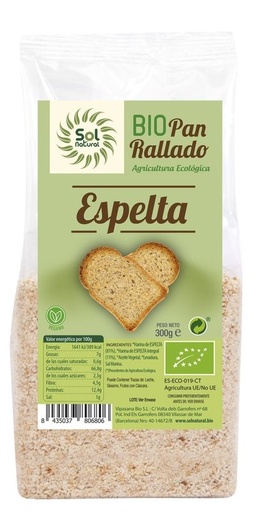 [8435037806806] Pan Rallado De Espelta Bio 300Gr (Sol Natural)