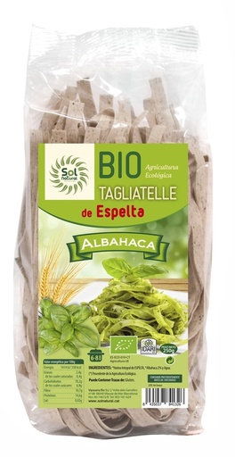 [8435037841326] Tagliatelle Espelta Albahaca Bio 250 Grs. (Sol Natural)