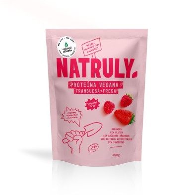 [8436575050218] Proteina Vegana Fresa Frambuesa Bio 350 Grs. (Natruly)