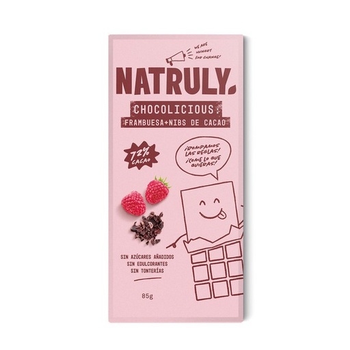[8436575051215] Chocolate Negro Frambuesa Y Nibs Cacao 85 Grs. (Natruly)