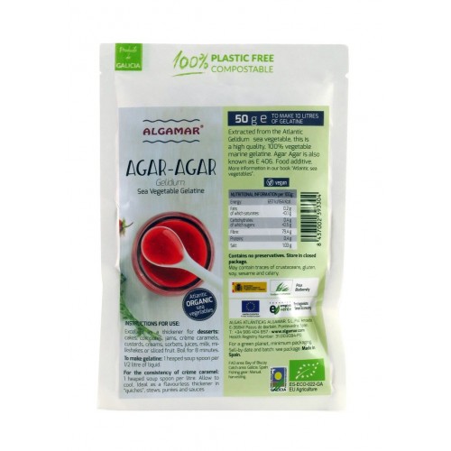 [8437002393304] Alga Agar Agar En Copos Bio 50 Grs. (Algamar)