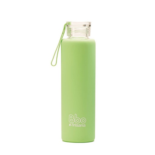 [8463721301726] Botella Bbo Borosilicato C/Silicona Verde 550 Ml. (Irisana)