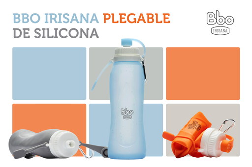 [7426772706361] Botella Silicona Plegable Naranja 500 Ml. (Irisana)