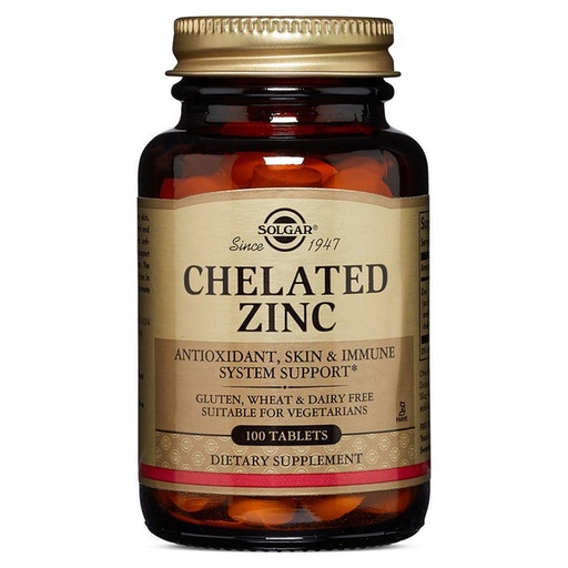 [033984008007] Zinc Quelado 100 Comp. (Solgar)