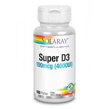 [076280316476] Super D3 100mcg (4000UI) 100 Perlas (Solaray)